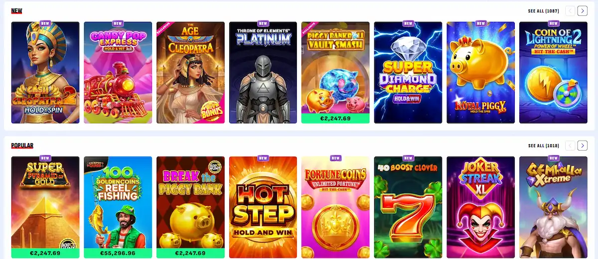 Nabídka výherních automatů v katalogu Bankonbet Casino
